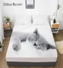 Arkusz z wyposażonym 3D z elastyczną okładką QueenKingCustommatress 180150200160x200 Zwierzęta Pet Lazy Cat 201132977435