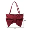 Sacs à bandouliers Fashion Fashion Femme's Bag Nylon Crossbody Messenger Messenger Daily Shopper Purse Purse Vintage Bowknot grande capacité mignon