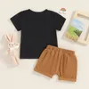 Ensembles de vêtements Baby Boy Pâques tenue à manches courtes T-shirt imprimé avec un short de taille élastique 2 pièces