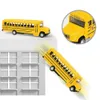 164 Bus scolaire en alliage en alliage Diecast Enfants Toy Car Inertia Véhicule Modèle Toys Pattiser les garçons éducatifs pour les enfants Gift 240430