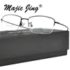 Solglasögonramar Magic Jing Metal Myopia glasögonglasögon Halva fälgens receptbelagda N1523