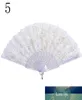 Party Wedding Prom Lace Fabric Silk Folding Hand Hold Dance Fans Flower1873588