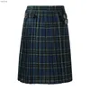Spódnice masy mody swobodny styl retro w stylu Scottish z płaskim dnem Pasek złożony SKI 4 XW