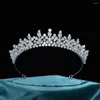 Clip per capelli Cubic Zirconia Bride Tiaras for Women Wedding Accessori Prom Birthday Party Quinceanera Corone da sposa