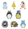 Japanese Anime Peripherals Brooches Set 8pcs Cute Totoro Bus Briquettes Badges for Girls Silver Plated Alloy Pin Jewelry Gift Acce4954997