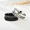 Bandringe Druck RFOR Angst Relaxation Edelstahl Drehkette Zappel Metallrotatoren Herren Rjewelry Anillos de Humbres J240429