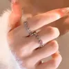 Кольца Ring Ring Pink Love Heart Ring Open и персонализированная мода пальца сладкая девочка украшения свадебные аксессуары 2023 Q240429