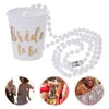 Take Out Containers Glass S Cup Bead Necklace Beaded Wedding Decorations Bachelorette Party Plastic Bridal Bride Necklaces