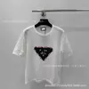 Dames T-shirtontwerper Spring/zomer gebreide korte mouwen Contrast gekleurde driehoeks letters Modieus en slanke veelzijdige Koreaanse editie Simple Casual Daily
