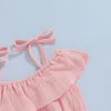 Set di abbigliamento per bambini piccoli vestiti estivi vestiti spaghetti cingola top