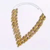 Accessori in costume Fashion Shiny Giallo Grande Crystal Crystal Women's Banquet Party Collana Rinestone Collana Accessori abbinati