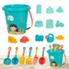 34S1 Sand Play Water Fun 18 Sets Childrens Beach Toy Sets Handglas Zanglijst Baby Travel Buitengereedschap met Sand Rake Watering Cans Shovel Rake Model D240429