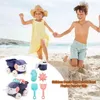 Sand Play Water Fun Baby Beach Game Toy Children Sandbox Toys Silicone Soft Sand Beach Set Kit Toys For Beach Play Sand Water Play Cart D240429