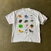 Kvinnors T-skjortor harajuku o-hals Soild Letter T-shirts Retro Street Cotton Classic Par Tops Casual Summer Strong Size T-shirt