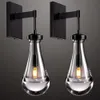 Set of 2 Black Dimmable Raindrop Wall Sconces - Modern Bathroom & Living Room Vanity Lighting, Stylish Wall Lamps for a Contemporary Look