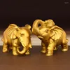 Estatuetas decorativas 1Pairs Pure Copper Elephant Ornamentos