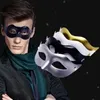 Máscara de Halloween Half Face Party Adult Gentleman Masquerade de Christmas Cosplay Performance Prom dança divertida 240430