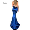 Casual Dresses Fashion Silk V Neck Womens Long Mermaid Dress Maxi Trumpet V-Neck Backless Halter Evening Party Fishtail Clothes Bodycon