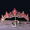 Tiaras Элегантные простые красные розовые хрустальные короны ювелирные изделия для волос Tiar