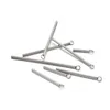 Charmes 20pcs en acier inoxydable Stick Cylindrique Pendre simple pour bricolage Boucles d'oreilles faits à la main