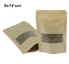 50 stcs 9x14cm Matte Kraft Paper Zipper Lock Doypack Packaging Pack Bag met Clear Window Reclosable Packing Pouches Stand Up Zipper9394826