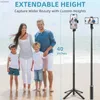 Selfie Monopods Self -Portrait -Stick -Telefon Stativ 40 Erweiterbares Ladeblech -Bluetooth -Steuerelement mit 1/4 -Zoll -Schrauben für Android iPhone Smartphones WX geeignet