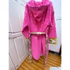 Bath Robe Men Women Ins Letter Jacquard Sleepwear Black Soft Touch Robes Casual El Nightgown Drop Livil