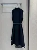 Milan Runway Dress 2024 New Spring Summer Stand Collar Fashion Designer Dresses Brand Same Style Dress 0430-5