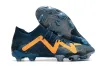 Дизайнерская футбольная обувь Fg Ag Clits Suphangeged Blue Eclipse Fast Yellow White Ultra Oring