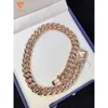 Lifeng Jewelry 18mm Bubble Cuban Chain Ice Out 5 Rows Vvs Moissanite Miami Cuban Link Chain Custom Name Necklace Rose Gold Chain