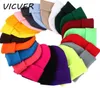 Cappelli invernali per donne in maglieria Neon Beanie Men Hip Hop Candy Cown Cotone Knit Caps Skullies Berregne Cappello all'uncinetto Muccio Cap18363211