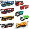 Modello di auto giocattolo ad alta simulazione Modello Diecast Plastic Pollback Bus Inertia City Tour Toys Abs Regali per bambini per bambini 240430