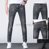 Designer Jeans Mens Brand Spring and Summer Slim Jeans Jeans Mashion's Fashion Rightored Grey Pants