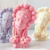 Bougies 3d chinois beijing opéra femelle bougie en silicone moule beauté fille portrait scellé de bougie en plâtre résine fabriquant des cadeaux de décoration de moisissure