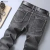 Jeans masculins classiques de style classique pour hommes gris foncé slim-ate