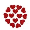 Dekoracja imprezy 200pcs Glitter Hearts Dekoracje stołowe konfetti rozprasza do wystroju ślubnego 30 mm (czerwony)