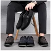 Klasyczne swobodne męskie skórzane mokasyny do biznesu Moccasins Men Men Prace Flats Trend Buty Buty Duży rozmiar 240428