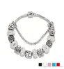 925 Sterling Silver plated Owl Charms Clear CZ Diamond beads Bracelet for Charm Bracelet Women's Gift Jewelry9758433