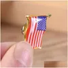 Andere feestelijke feestbenodigdheden Amerikaanse vlag Rapel Pin Verenigde Staten USA HAT TIE TAK BADGE PINS MINI -broches voor kledingzakken Decorati otkqw