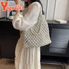 Abendtaschen Yogodlns Häkelstrand Handtasche Mode -Sommer -Umhängetasche Mesh hohl Out Einkaufsweite große Frauen stricken