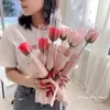 Decorative Flowers 1pc Artificial Bouquet White Red Carnation Rose Tulip Wedding Decoration Fake Flower For Mother's Day Valentine's