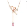 Swarovskis Necklace Designer Women Women Original Quality Luxury Fashion Pendant Bow Collana a forma di Y Women Women Rose Gold Butterfly Droplet Crystal Collar Catena