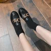 Casual Shoes Chunky Platform Women Black Leather Slip On Loafer For Thick Sole Flats Ladies Oxford Zapatos de Mujer