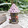 Fairy Garden House Solar Stoser Outdoe Oświetlenie grzybów dekoracje trawnika dla wróżków na podwórku dla miniaturowego domu 240429