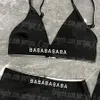 Brev kvinnor strand bh bror svart designer sportiga underkläder bikinis sommar sexig delad vadderad baddräkt dam baddräkter