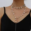 Colliers pendants femmes Collier de perles de mode creux ou coeur multicouches bijoux de bijoux mariage
