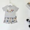 Trendy brand baby toddler set new short sleeved for boys girls newborn baby clothes sets fashion kids T-shirt shorts 66-100CM CSD2404303