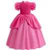 Sukienki dziewczyny księżniczka brzoskwiniowe szyfonowe dziewczyny cosplay sukienka dla dzieci dziecięce sukienki imprezowe karnawałowy kostium Halloween przez 3-11 lat