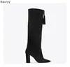 Bottes 2024 Black Femme Long Suede mousse glombée