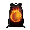 Rucksack Basketball 3D Printed School Taschen Kinder Buchtasche Männer 16 Zoll für Teen Jungen Mädchen Kindergarten Kinder Kinder